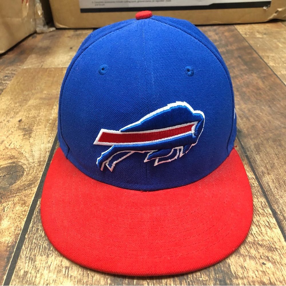 Buffalo Bills New Era 59Fifty 5950 Fitted Hat Cap Flat Brim Blue 7 1/8 NFL